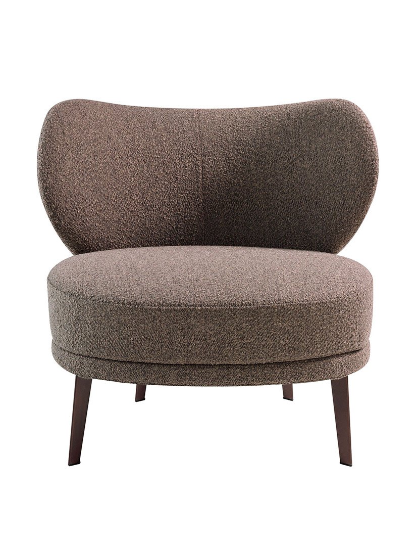 Poltrona em Tecido Castanho