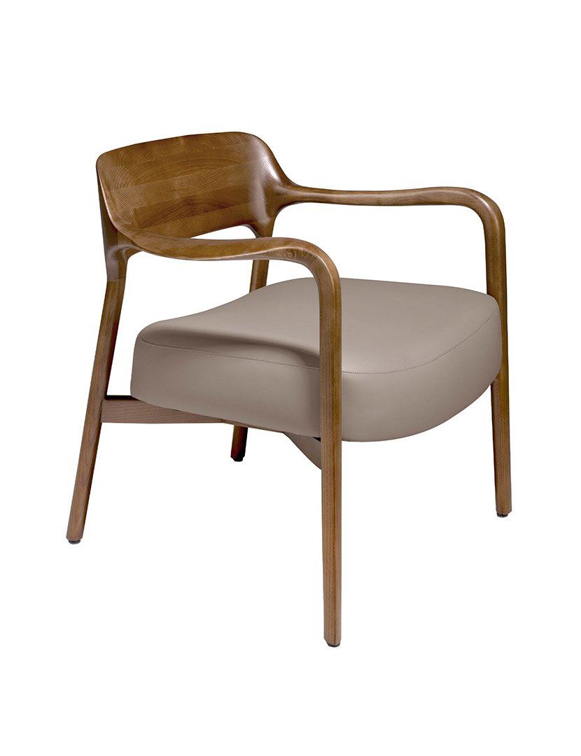 Poltrona em Couro Ecológico Nogueira e Vison