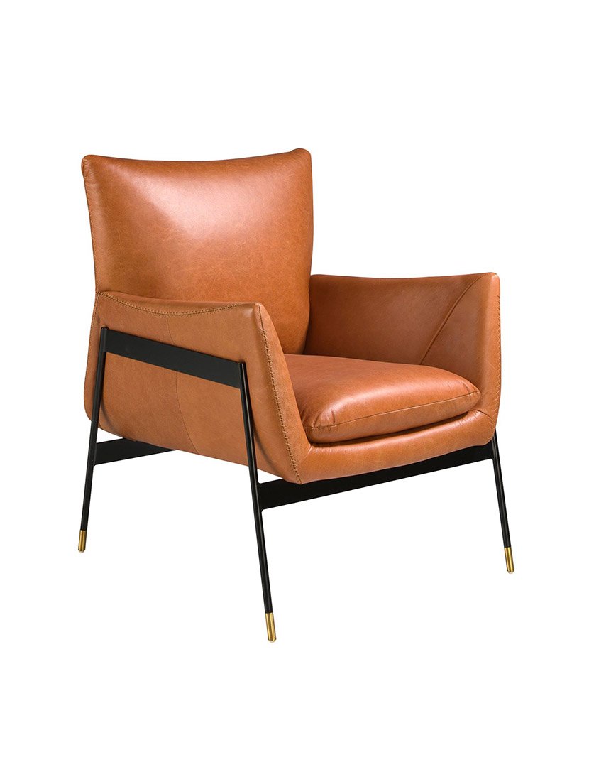 Poltrona em Pele Castanho