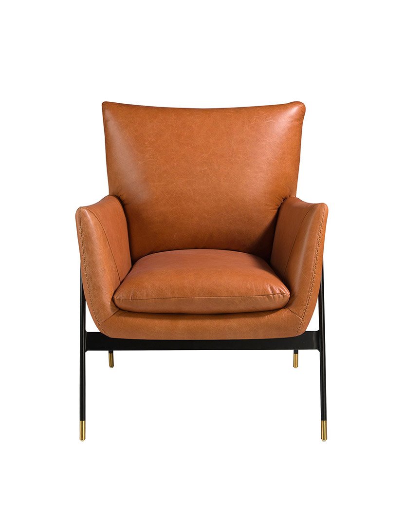 Poltrona em Pele Castanho