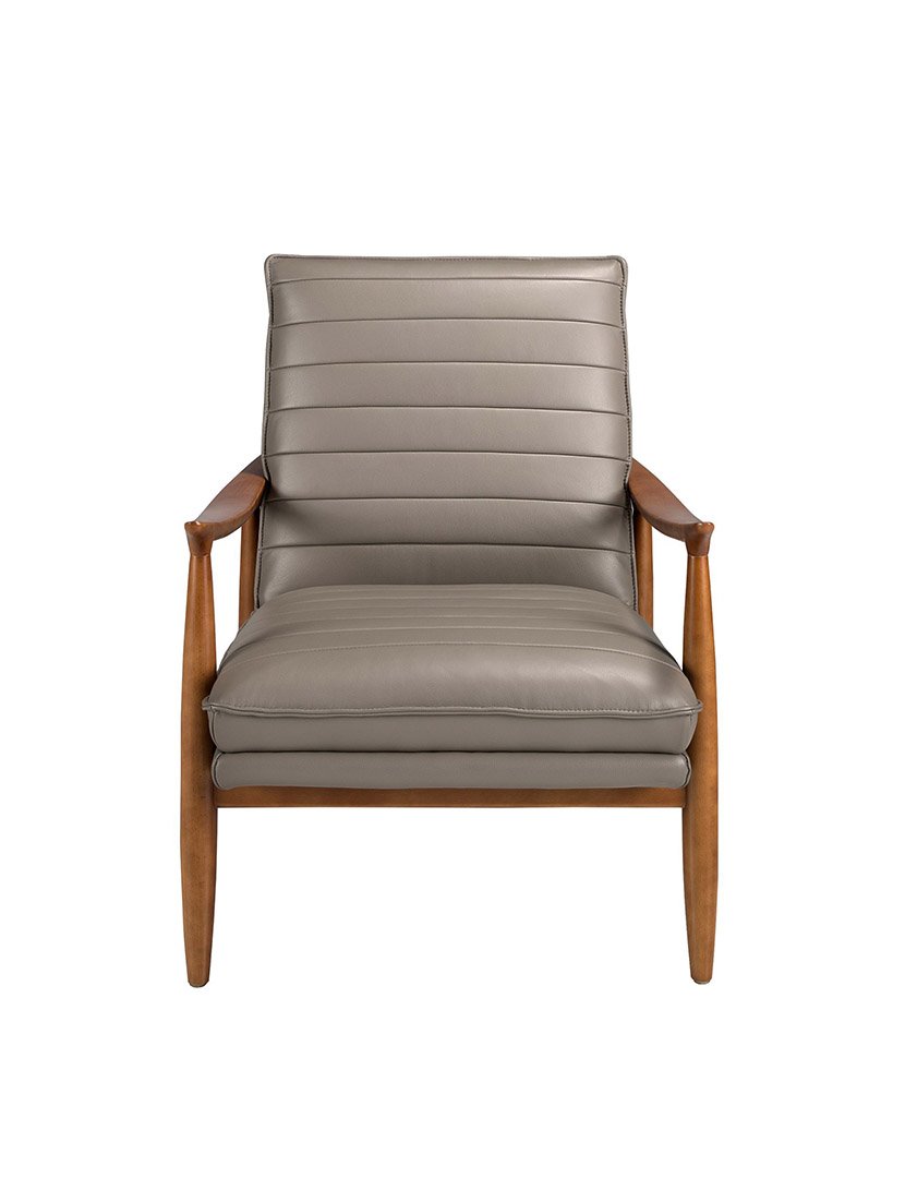 Poltrona em Couro Cinzento Escuro