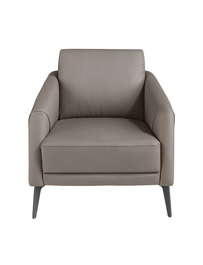 Poltrona em Pele Cinzento Escuro