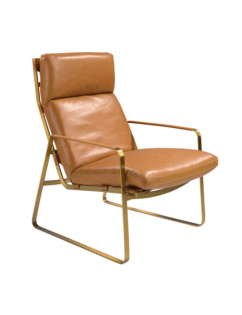 Poltrona em Couro Camel