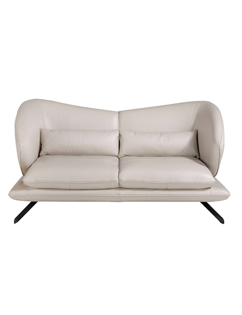 Sofá de 2 Lugares em Pele Taupe