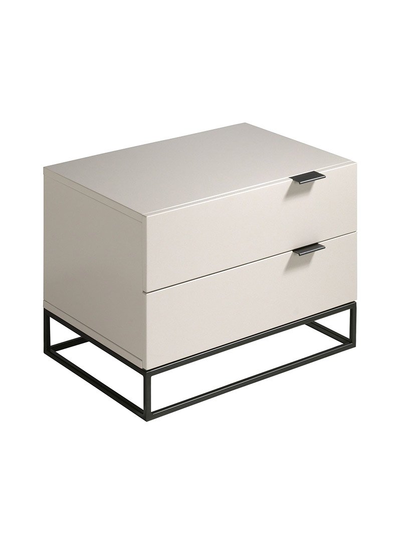 Mesa de Cabeceira em Madeira Cinzento e Preto