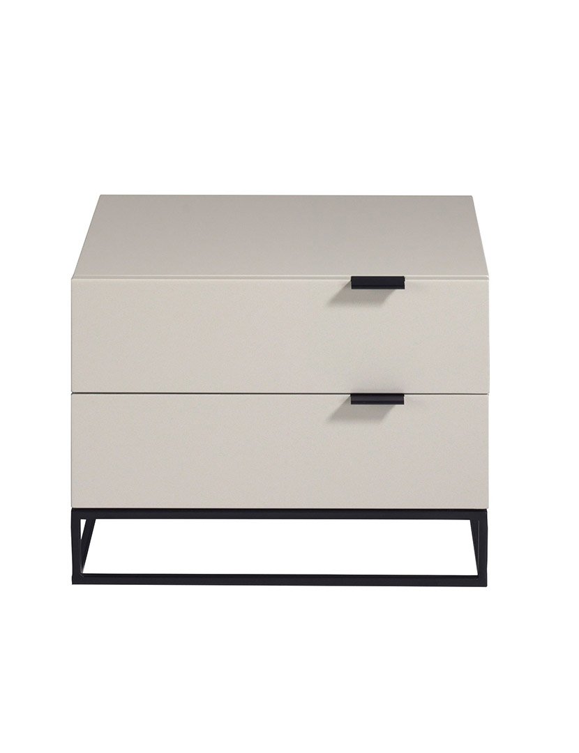 Mesa de Cabeceira em Madeira Cinzento e Preto