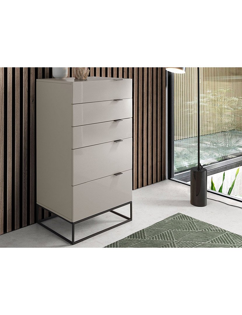 Cómoda em Madeira Cinzento e Preto