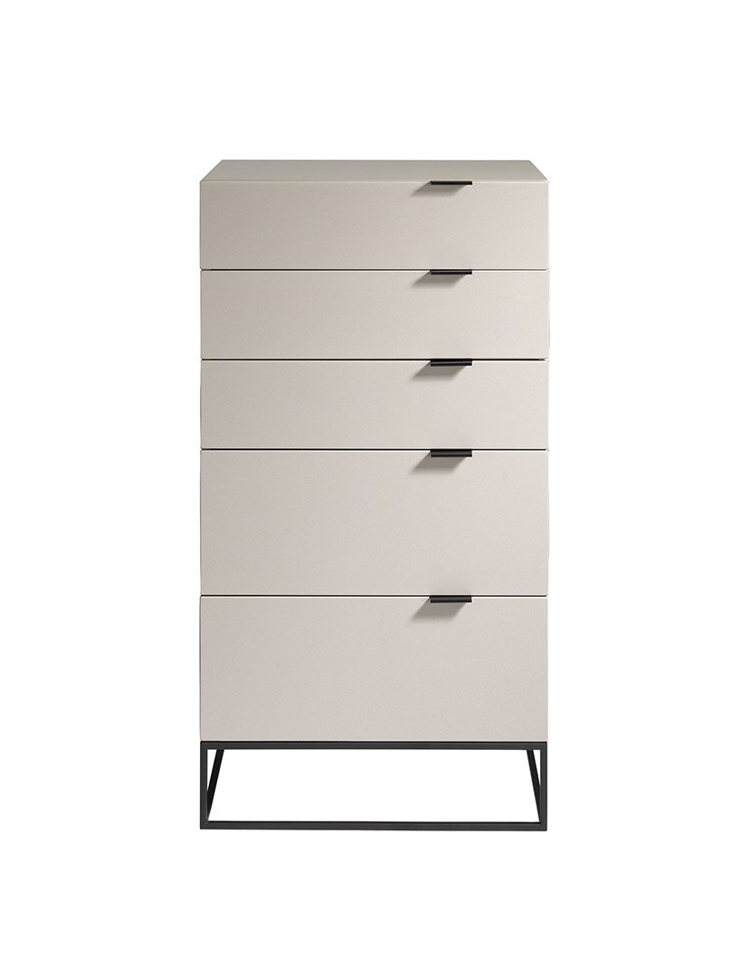 Cómoda em Madeira Cinzento e Preto