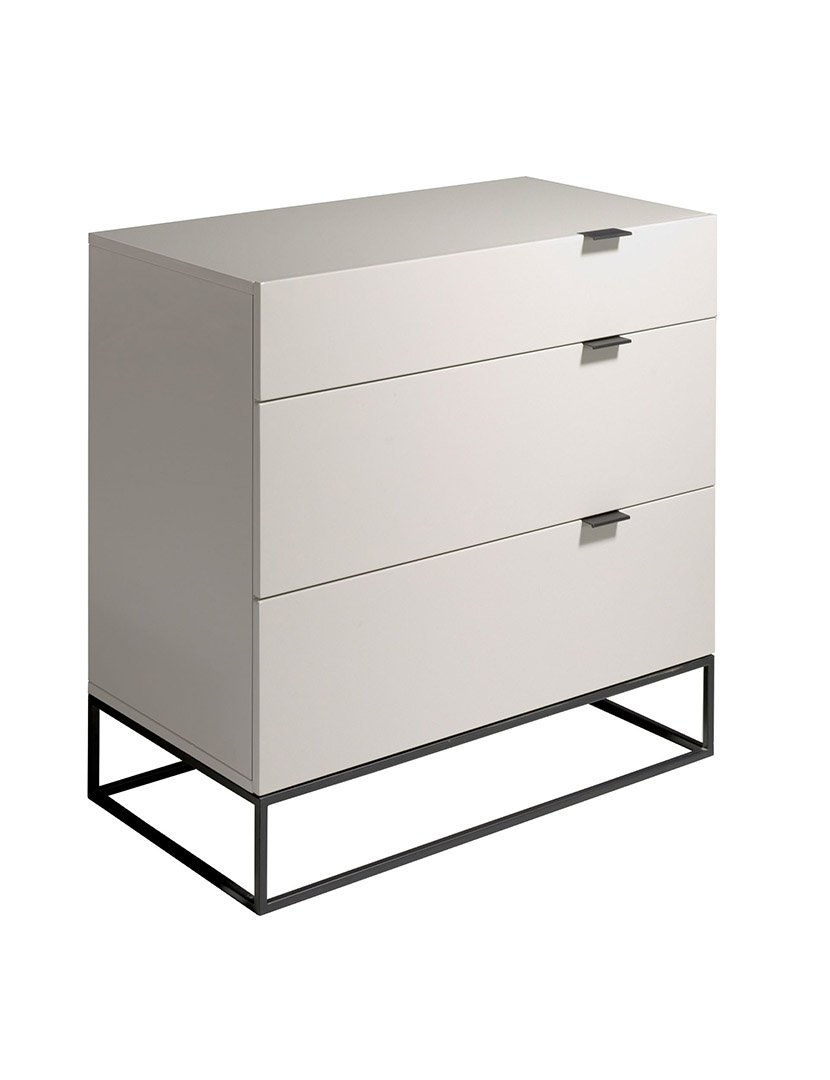 Cómoda em Madeira Cinzento e Preto