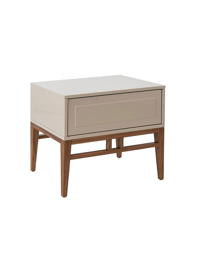 Mesa de Cabeceira em Nogueira e Bege