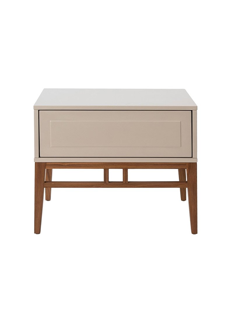 Mesa de Cabeceira em Nogueira e Bege