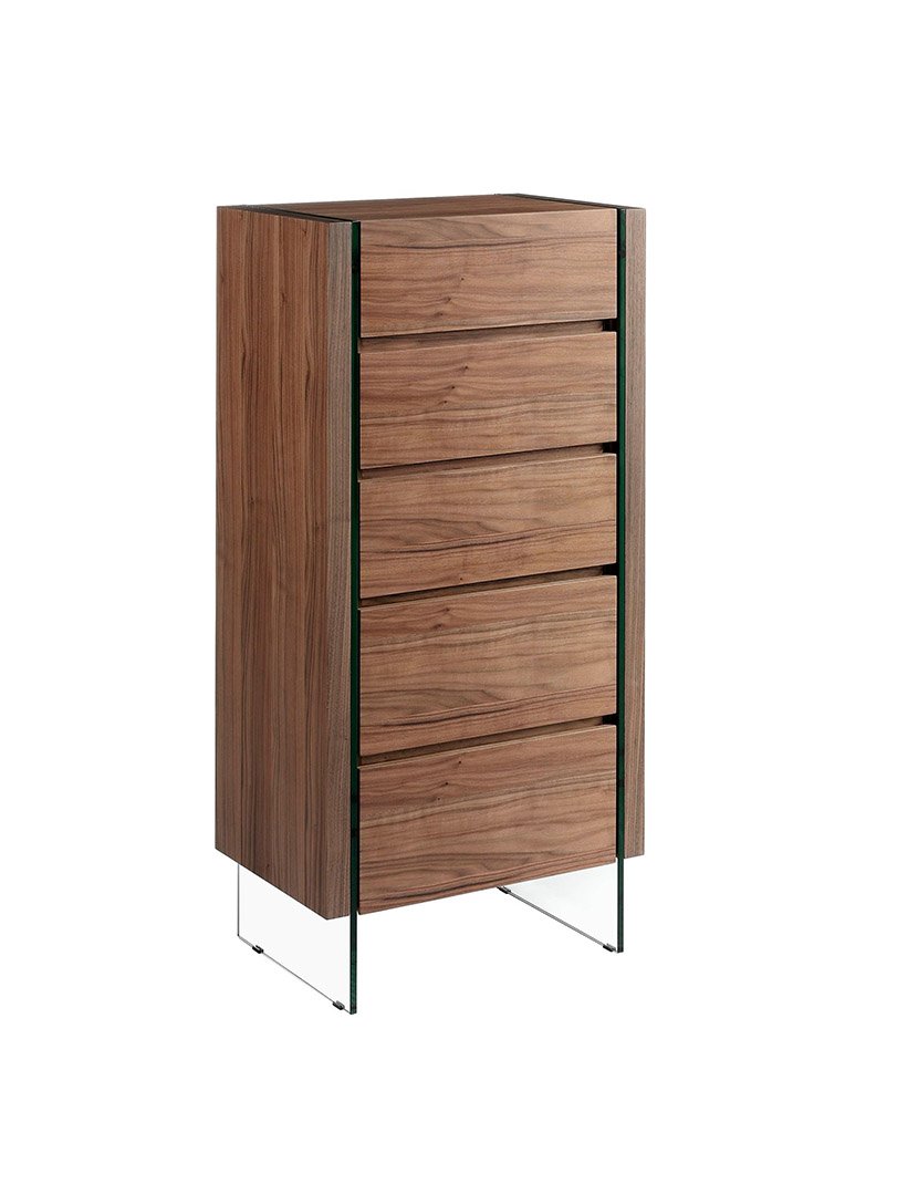 Cómoda em Nogueira com Vidro Temperado