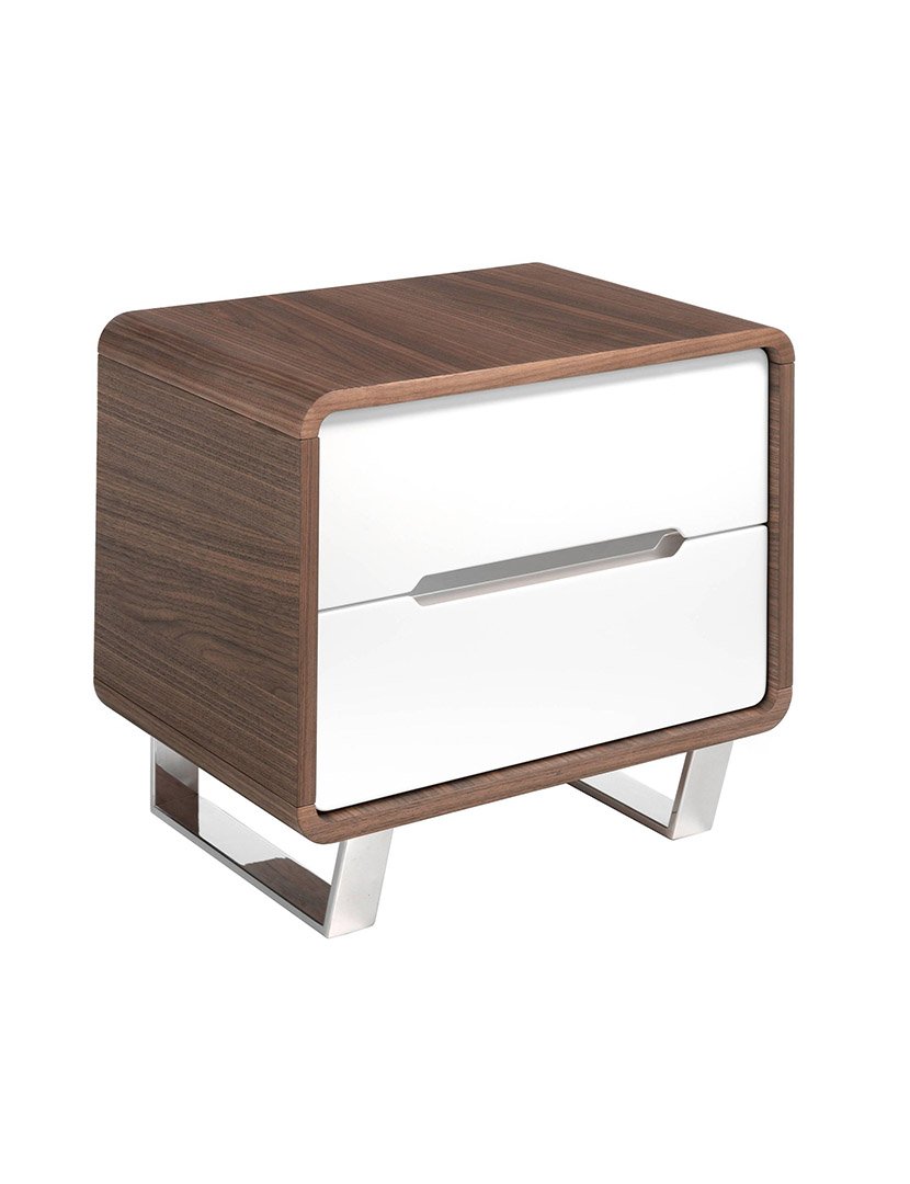 Mesa de Cabeceira em Nogueira e Branco