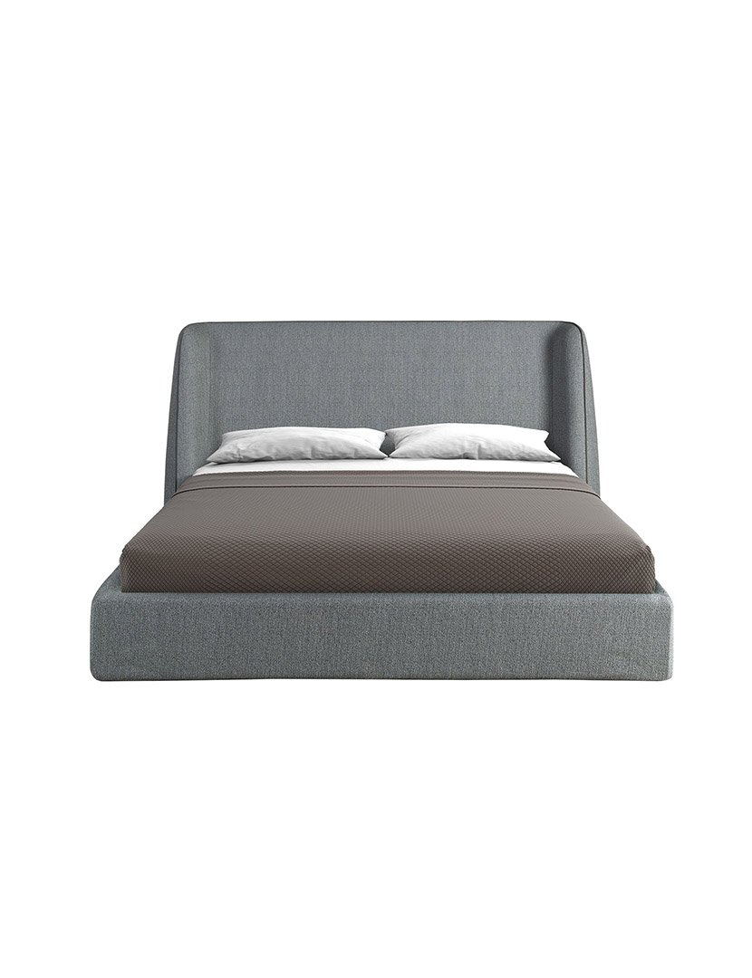 Cama em Tecido Cinzento Escuro