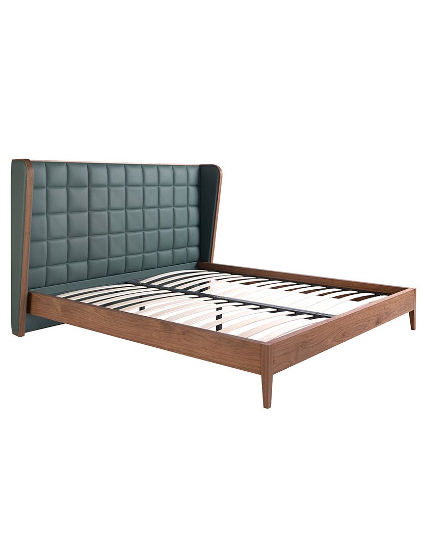 Cama de Couro Ecológico Verde Escuro