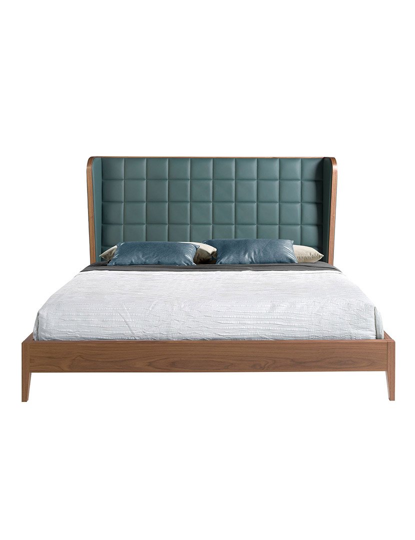 Cama de Couro Ecológico Verde Escuro