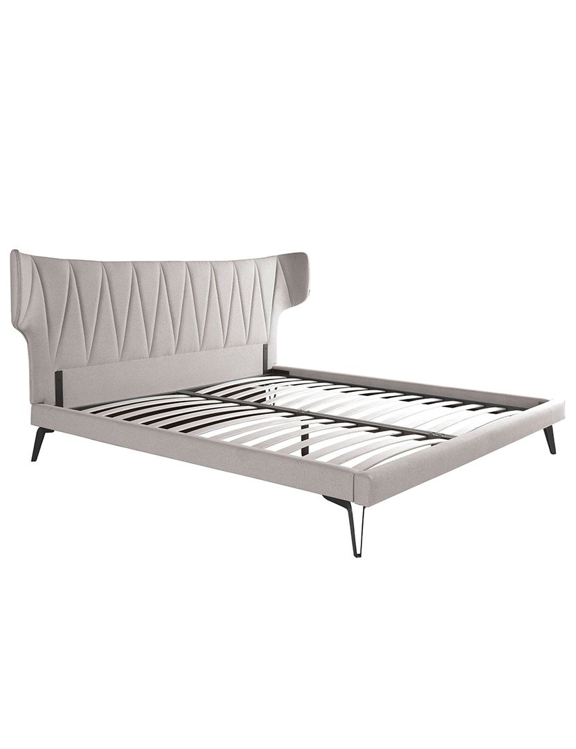 Cama de Tecido Cinzento Claro