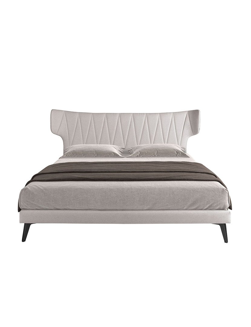 Cama de Tecido Cinzento Claro