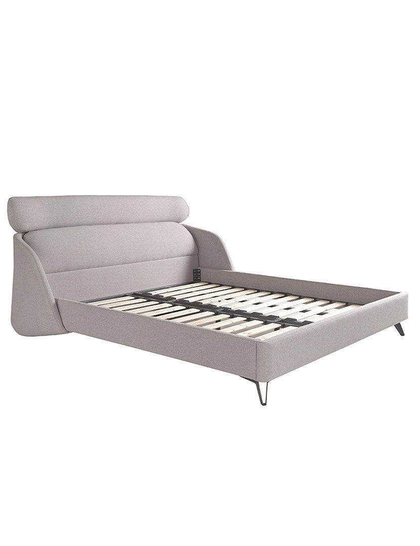 Cama de Tecido Cinzento Claro