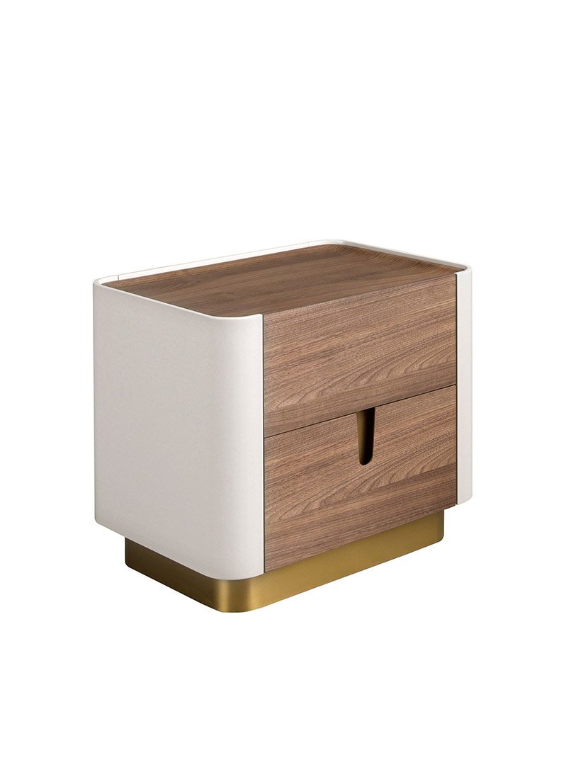 Mesa de Cabeceira em Nogueira e Bege