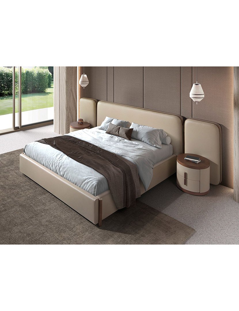 Cama de Couro Sintético Vison