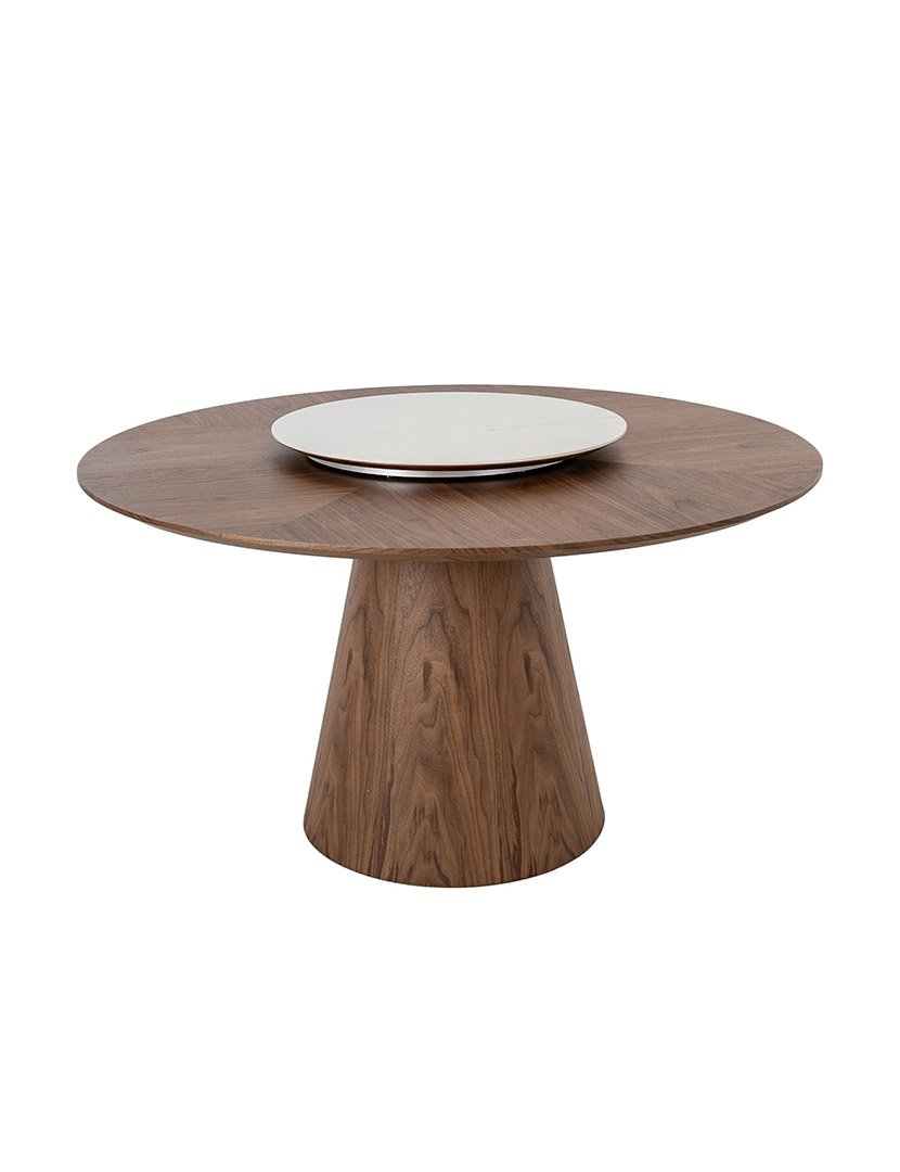 Mesa de Jantar com Centro Giratório Nogueira