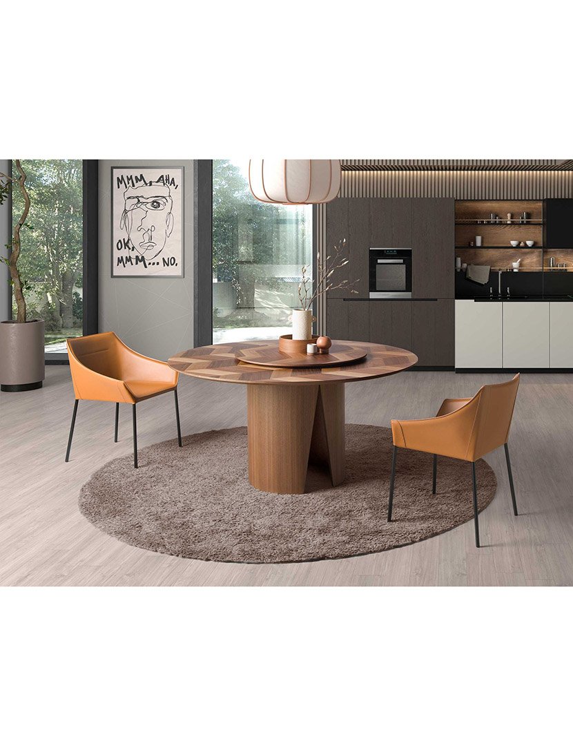 Mesa de Jantar Redonda Nogueira