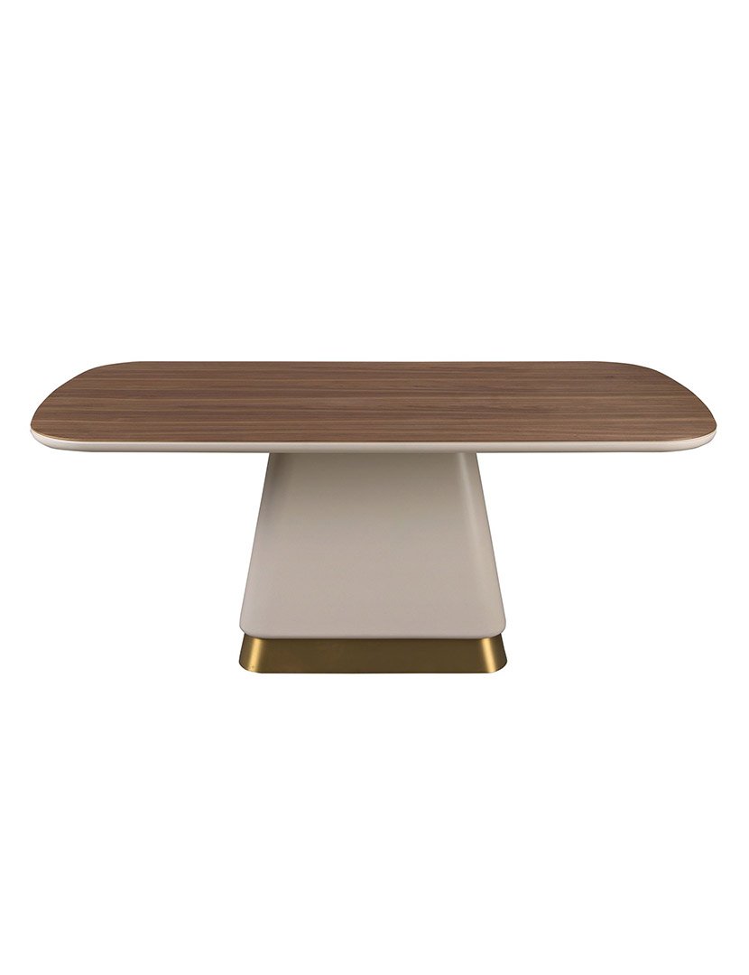 Mesa de Jantar Retangular em Nogueira e Bege