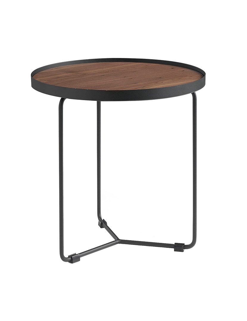 Mesa de Canto Redonda em Nogueira e Preto