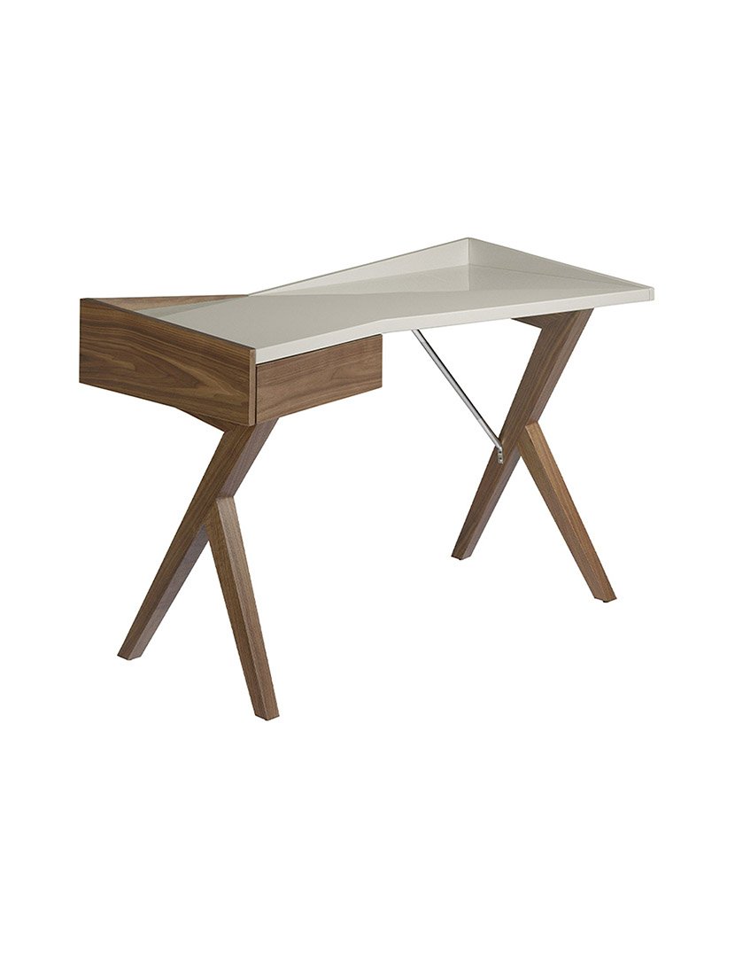 Secretária em Nogueira e Cinzento