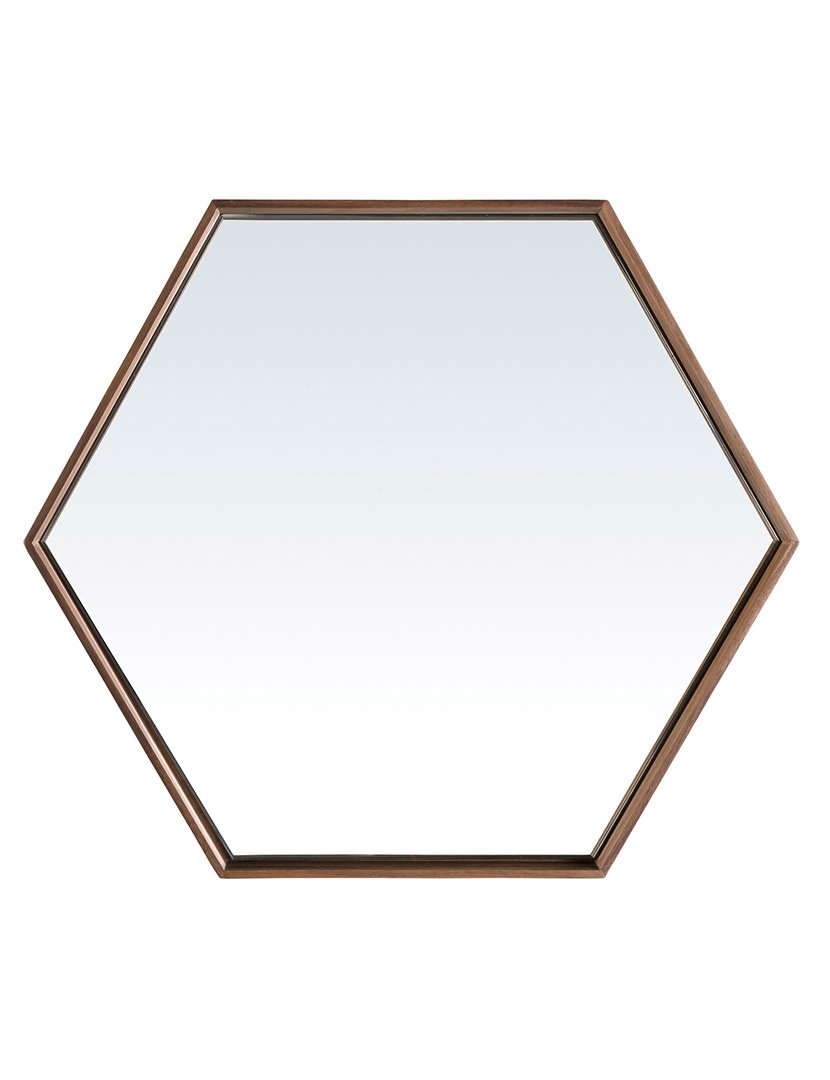 Espelho de Parede Hexagonais Nogueira