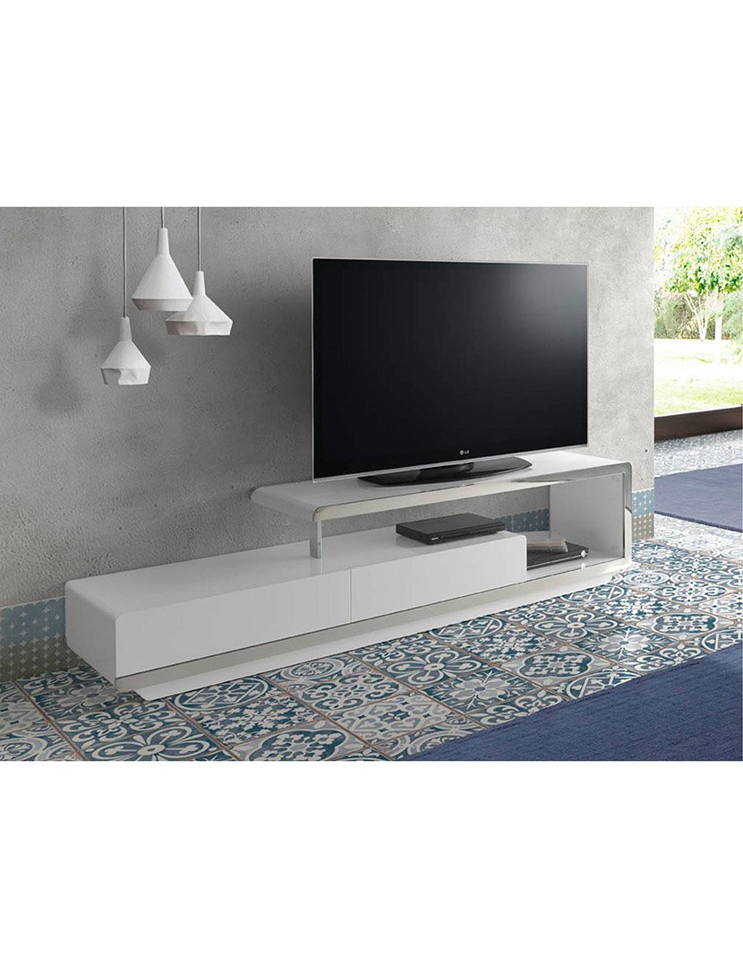 Móvel de TV em Madeira Branco