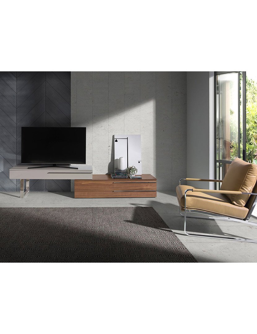 Móvel de TV em Madeira Bege e Castanho