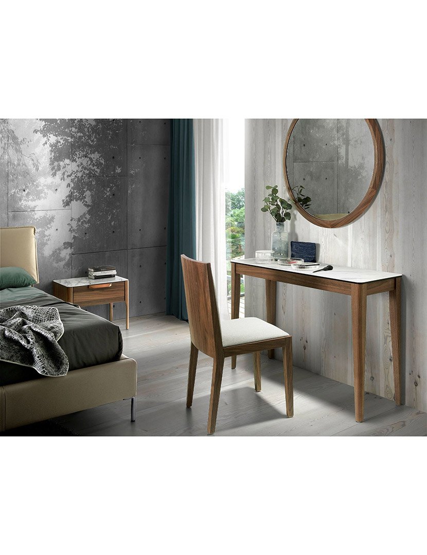 Mesa Retangular em Nogueira e Mármore