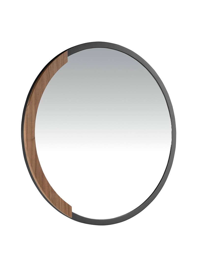 Espelho de Parede Redondo Preto