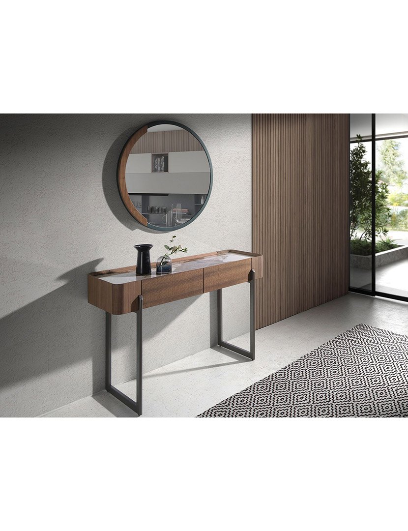 Espelho de Parede Redondo Preto