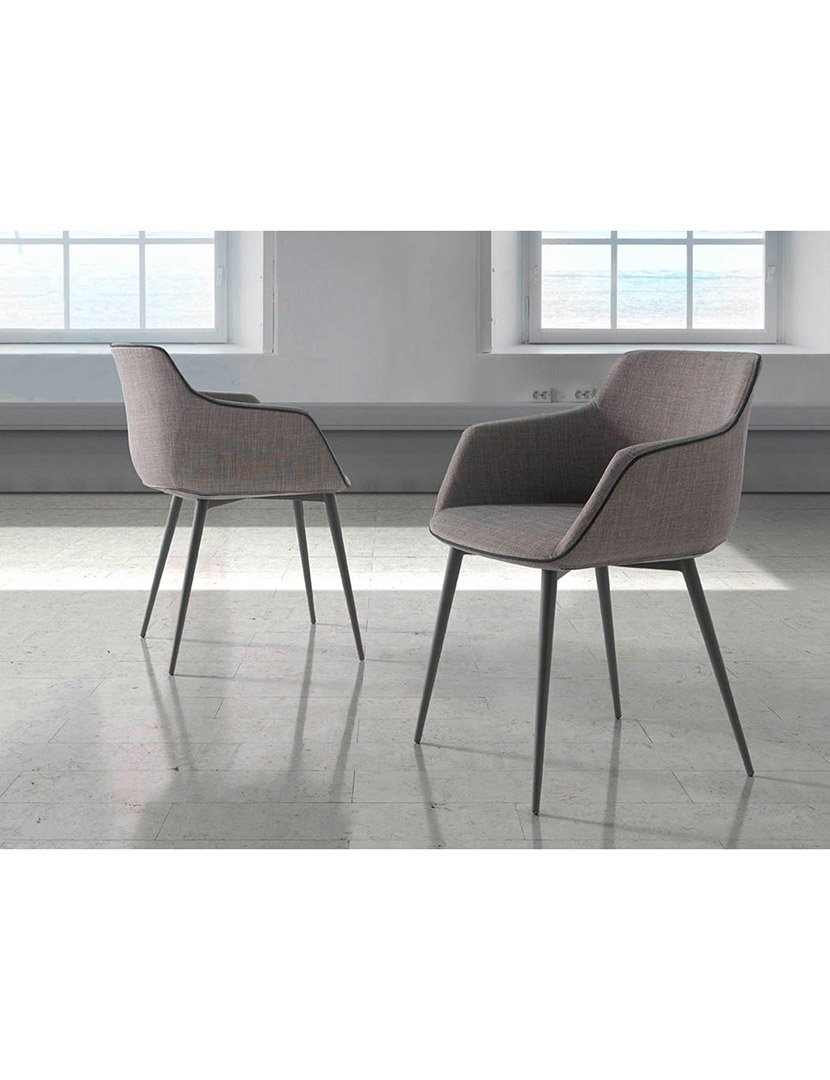 Cadeira em Tecido Cinzento Escuro