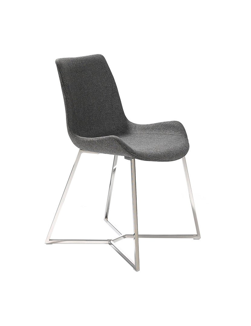 Cadeira de Tecido Cinzento Escuro
