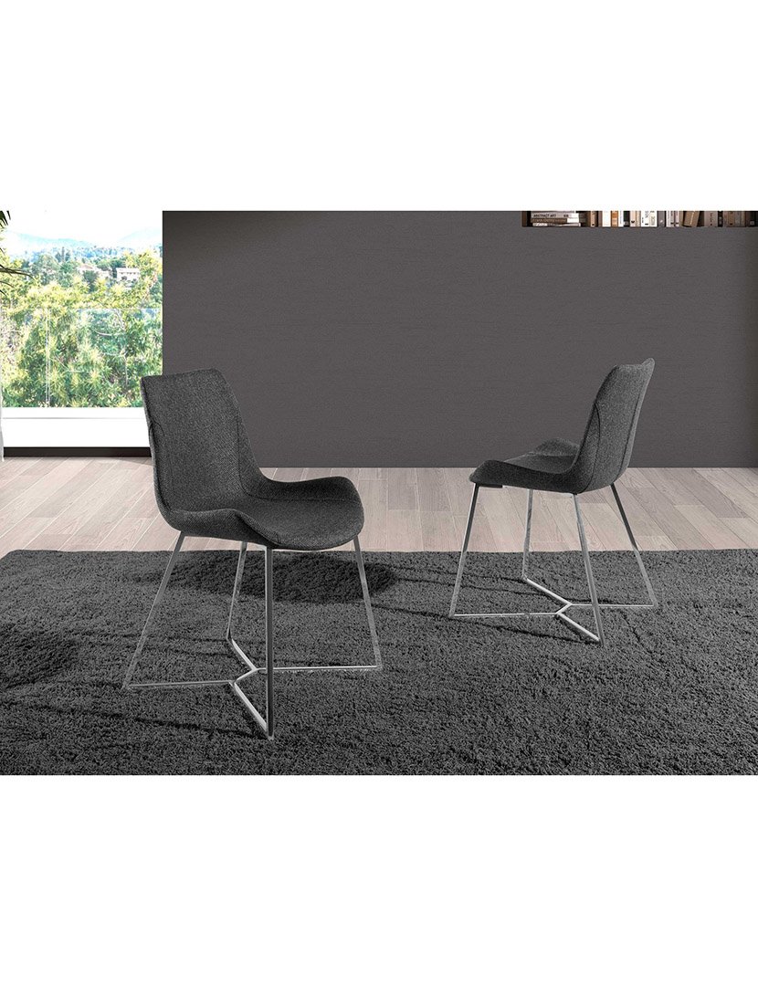 Cadeira de Tecido Cinzento Escuro