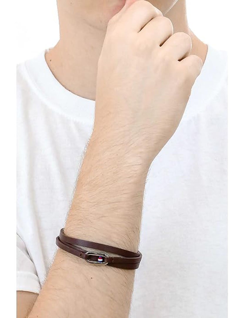 Pulseira em pele Castanha