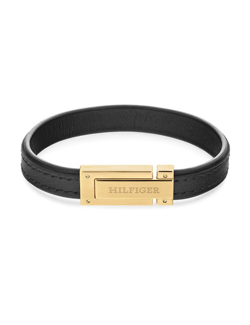 Pulseira em pele Preta