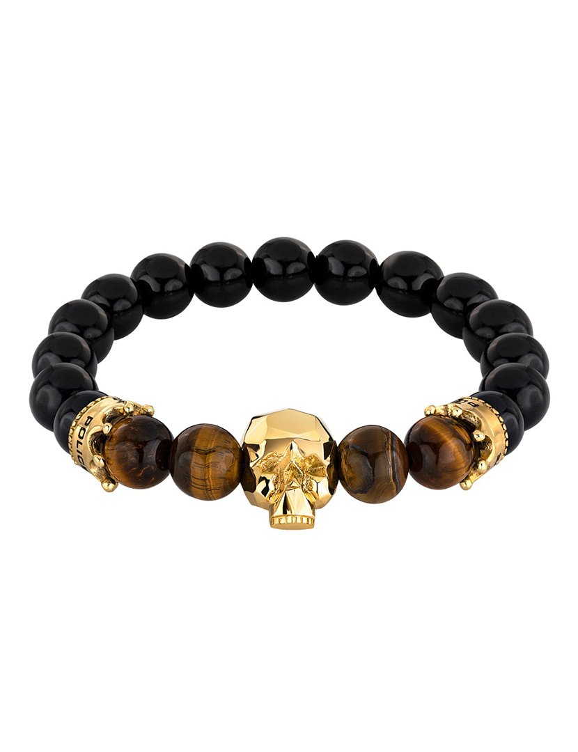Pulseira Police Preto-Dourado