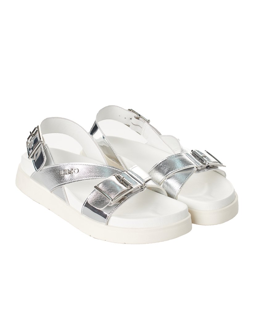 Sandálias Plataforma Senhora Branco prateado