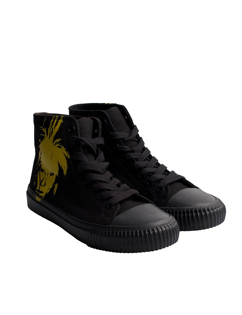 Ténis Cano Alto Homem Preto-amarelo