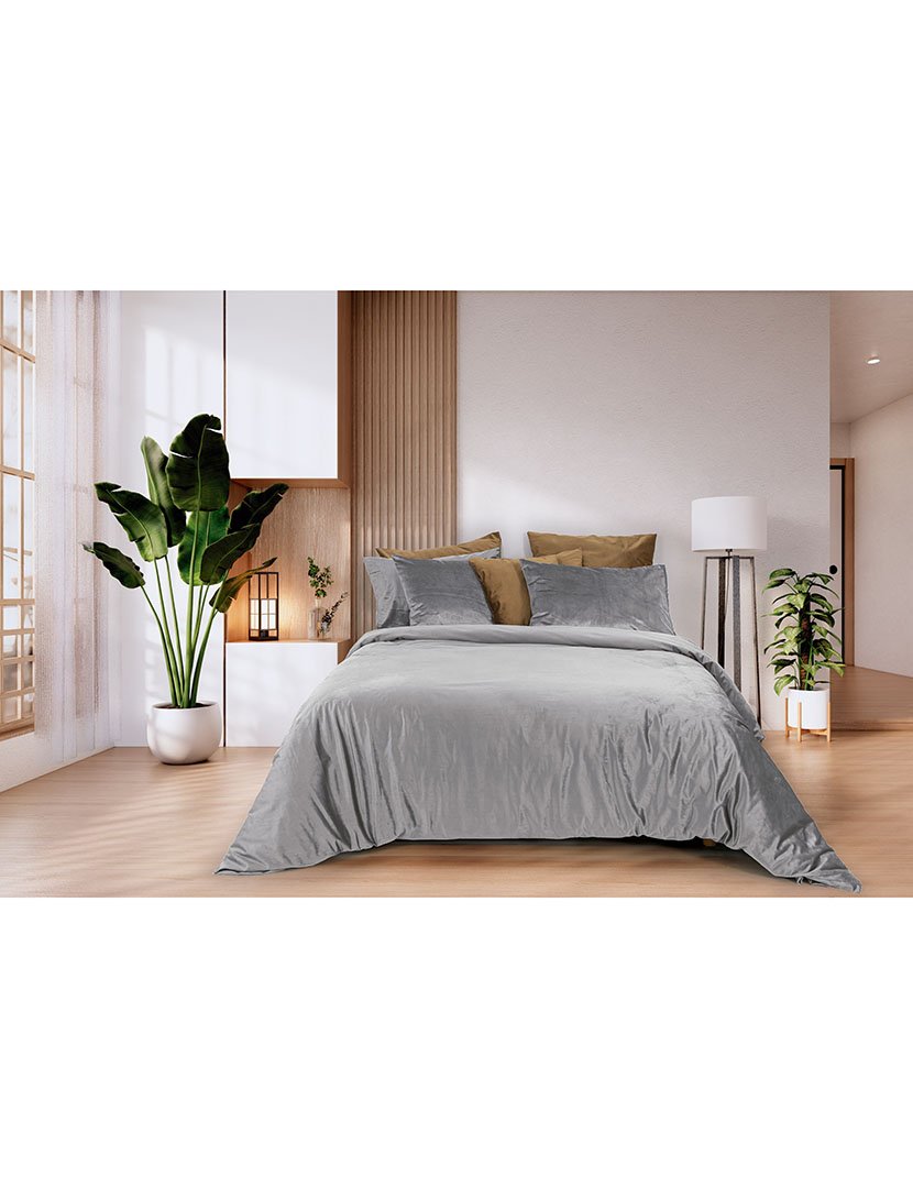 Capa Edredon Moscatel Cinza