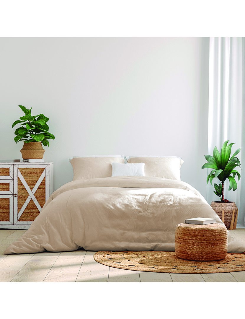 Capa Edredon Percal Bege