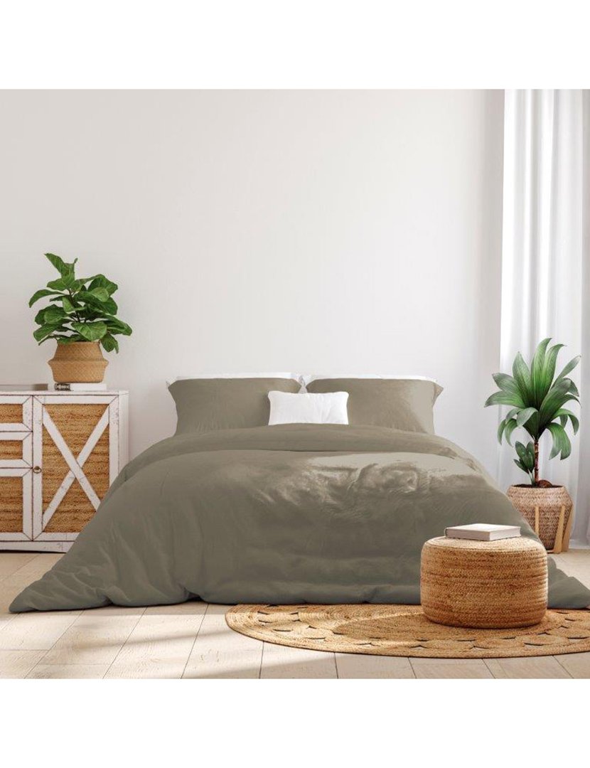 Capa Edredon Percal Caqui