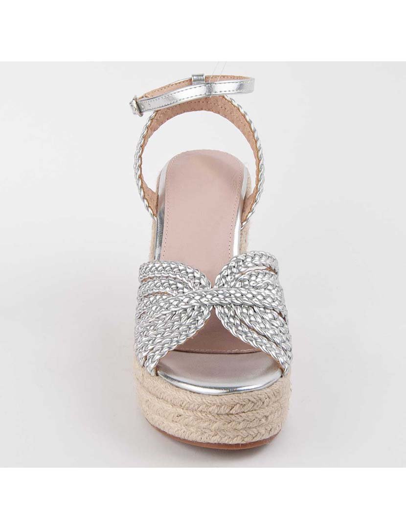 Sandálias de Cunha Senhora Prateado