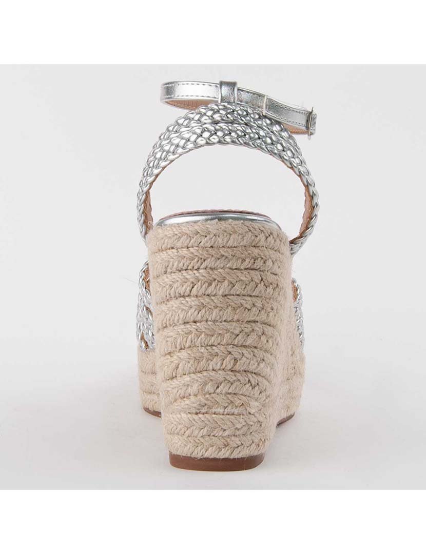 Sandálias de Cunha Senhora Prateado