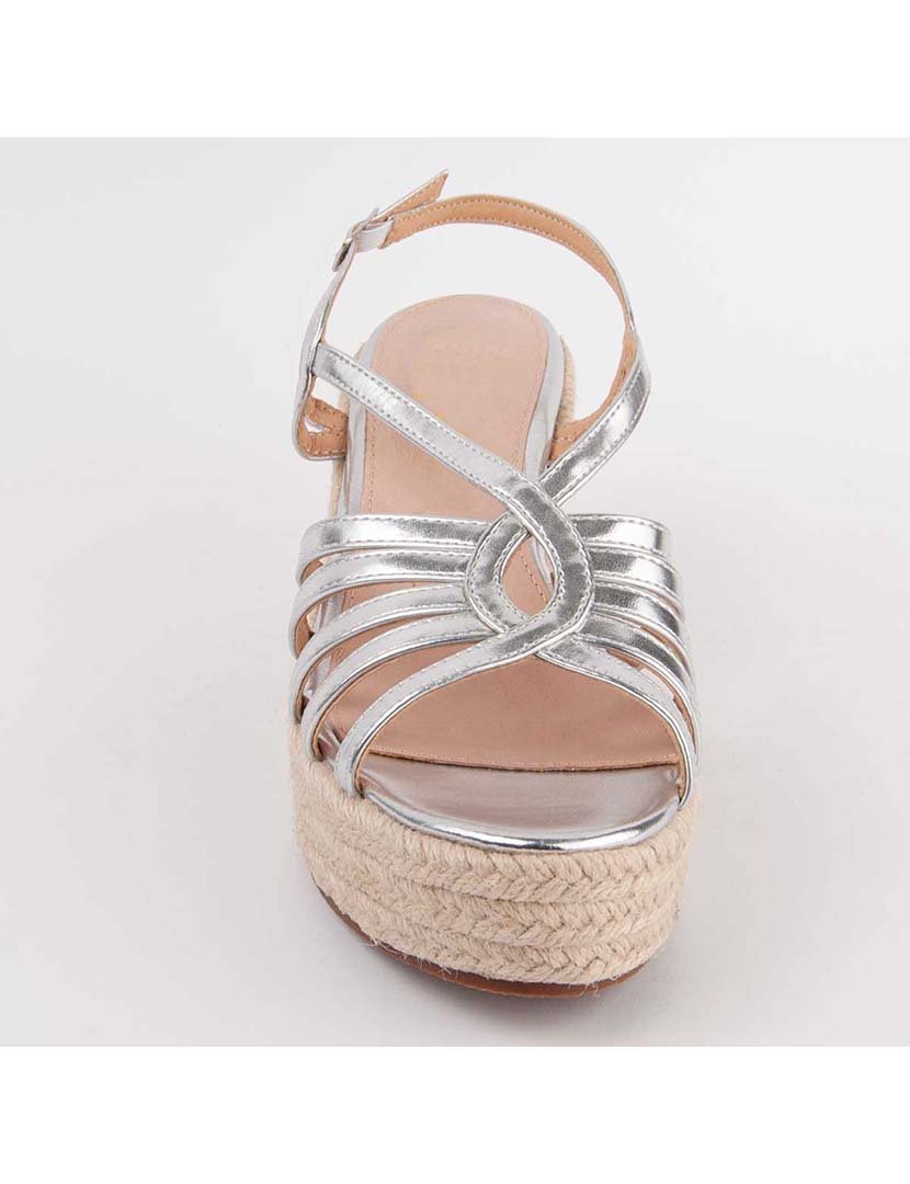 Sandálias de Cunha Senhora Prateado